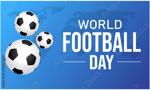 World Football Day Banner with Soccer Ball – Flat Style Vector Poster for Football Events