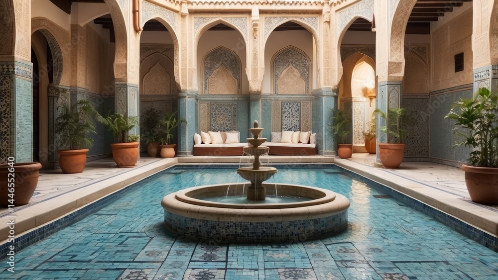 Obraz premium A lush garden path leads to an ornate entrance,