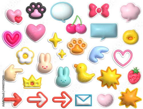 ぷにぷにのグミ文字風デコレーション素材セット