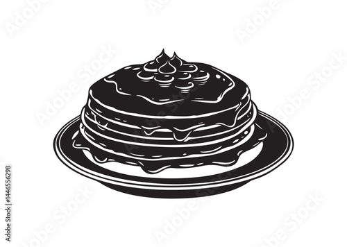 Pancakes silhouette vector