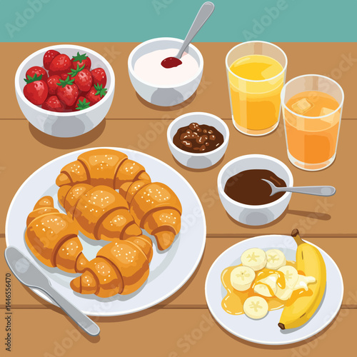 Delicious and Colorful Breakfast Spread