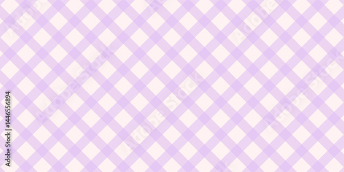Vichy check pattern for Easter in pastel colorful lilac, blue, green, orange, pink, yellow. Seamless diagonal rainbow vichy set for tablecloth, picnic blanket, gift paper, other spring summer print.