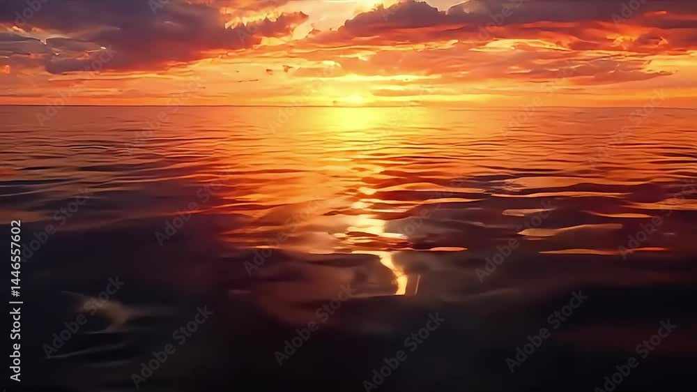 Calm Water Rippling Under a Colorful Dramatic Sunset Sky Landscape Calm Water Rippling Under a Colorful Dramatic Sunset Sky Landscape