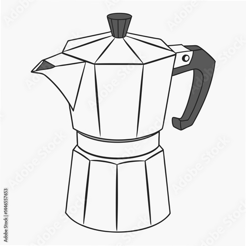 Isolated Moka Pot Illustration Vector Image For Coffee Shop And Home