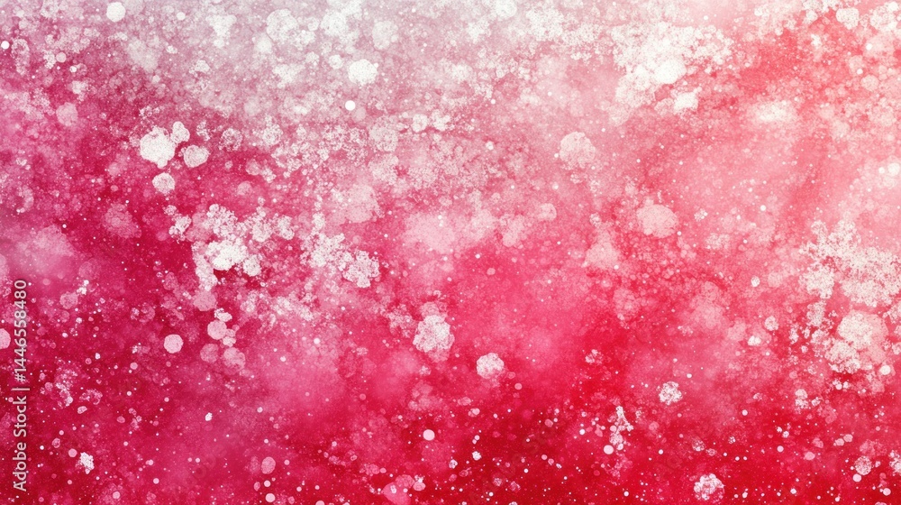 Fototapeta premium Abstract wintery crimson and white textured surface.