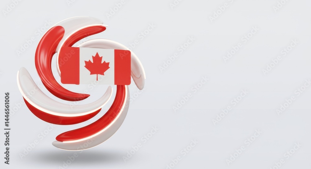 Canadian Flag in Dynamic 3D Abstract Swirl: A Celebration of Canada Canadian Flag in Dynamic 3D Abstract Swirl: A Celebration of Canada