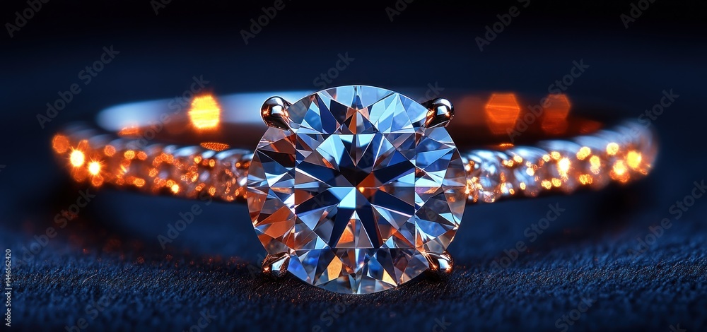 Fototapeta premium Dazzling Diamond Ring: A Luxurious Jewel
