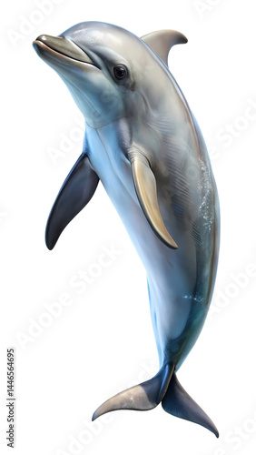 Wallpaper Mural A beautiful bottlenose dolphin gracefully emerging from the depths on a transparent background Torontodigital.ca