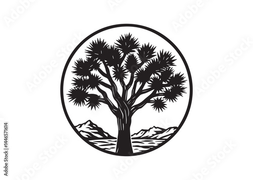 Joshua tree silhouette vector