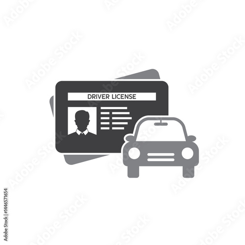 simple illustration of driver license, vector art.