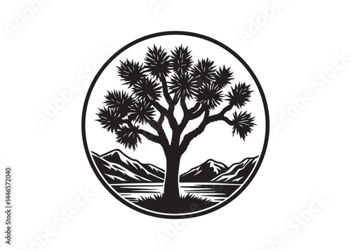 Joshua tree silhouette vector