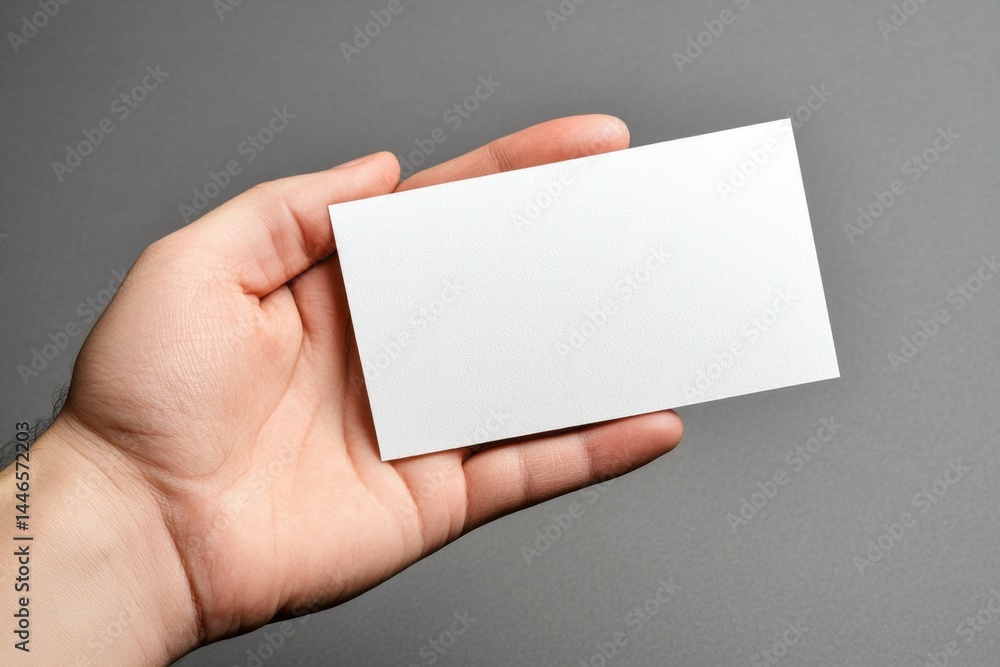 Fototapeta premium Blank business card held in hand (4)