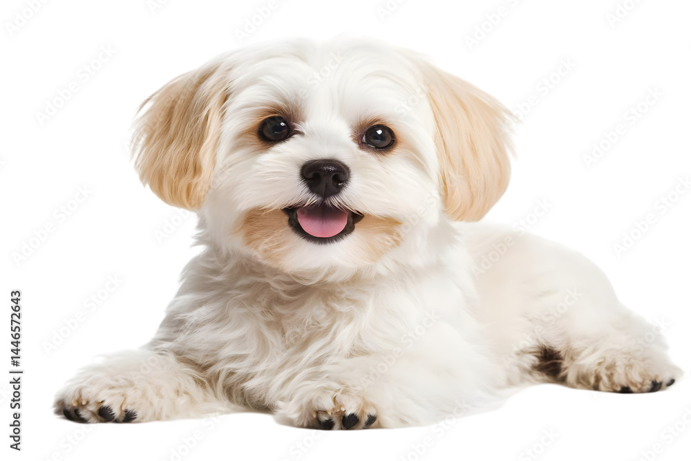 Obraz premium Adorable White Dog Isolated, Transparent Background