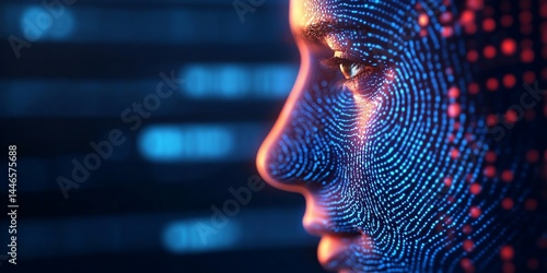 Artificial intelligence portrait showcasing advanced technology and human connection