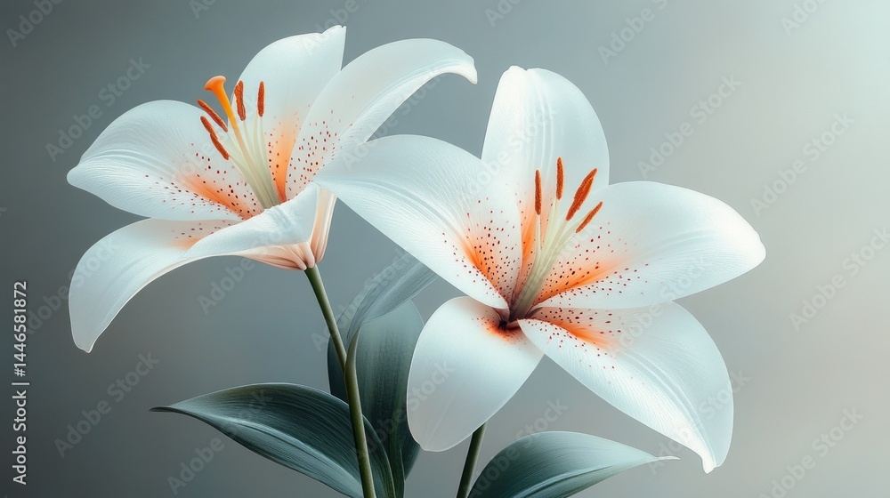 Elegant White Lilies: A Study in Serenity and Grace Elegant White Lilies: A Study in Serenity and Grace