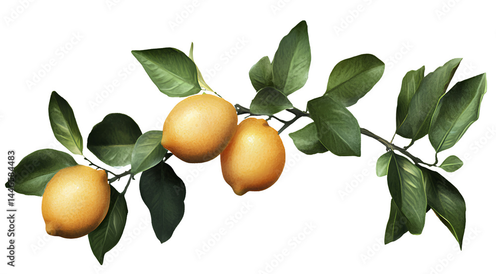 A bunch of emons on a branch transparent background A bunch of emons on a branch transparent background