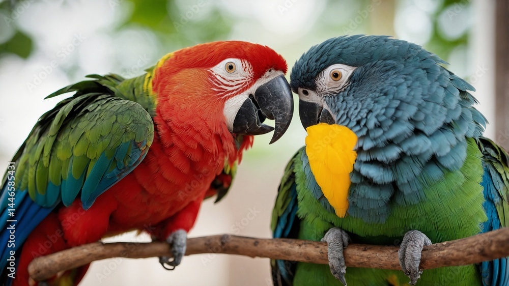 Obraz premium blue and yellow macaw, Generative AI