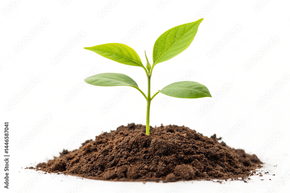 Young Seedling Growing in Rich Soil: Nature's Symbol of Renewal Young Seedling Growing in Rich Soil: Nature's Symbol of Renewal