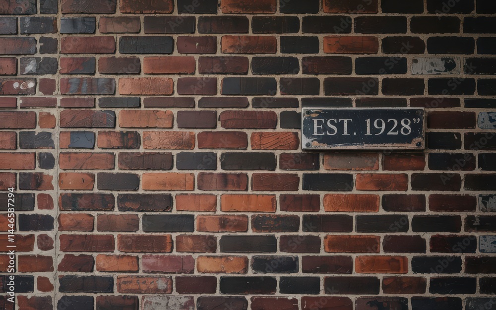 custom made wallpaper toronto digitalRustic brick wall featuring an "EST. 1928" sign evokes a sense of history