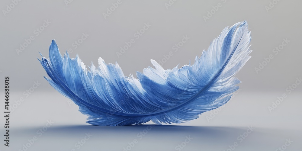 Naklejka premium Delicate Blue Feather