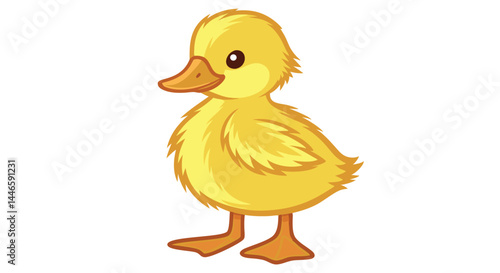Adorable Yellow Duckling Illustration in Painterly Style