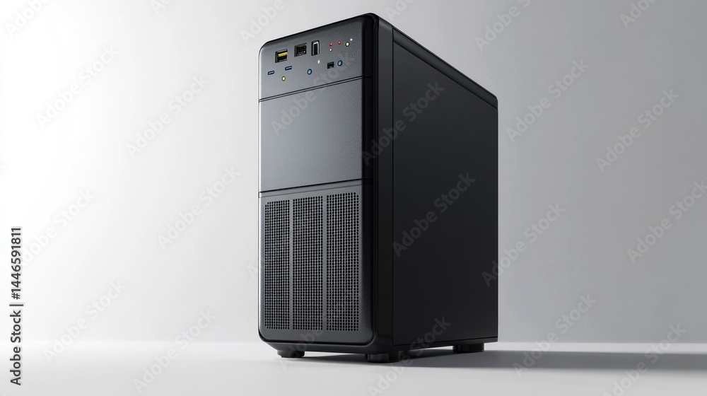 Modern black computer case Modern black computer case