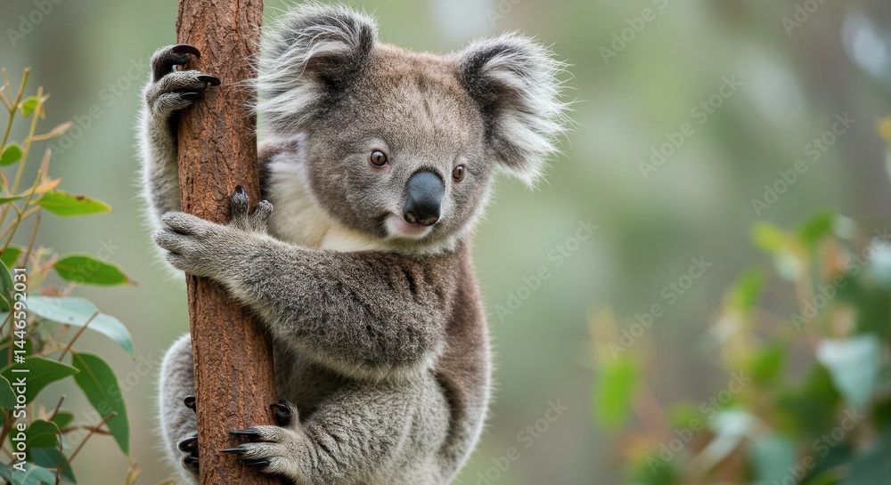 Naklejka premium Koala Climbing a Tree - Photo