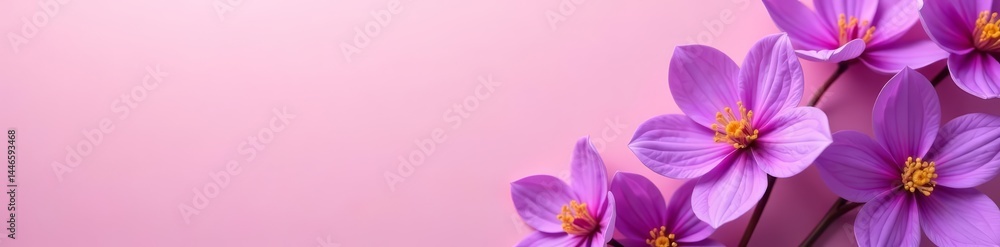 Vibrant purple flowers on a soft pink backdrop, vibrant, floral, colorful Vibrant purple flowers on a soft pink backdrop, vibrant, floral, colorful