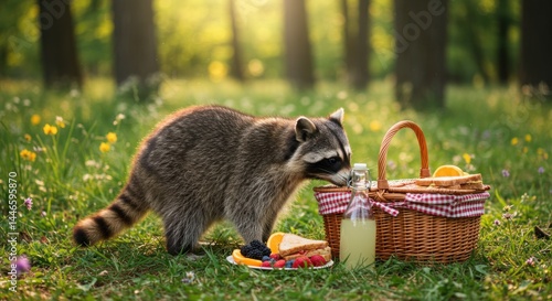 Raccoon enjoys a picnic (Photo)