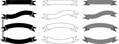 ribbon banners icon set