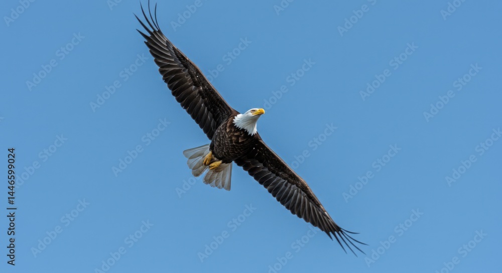 Naklejka premium Bald Eagle in Flight - Photo