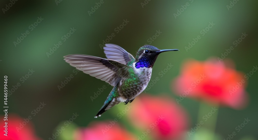 Naklejka premium Hummingbird in flight, photo