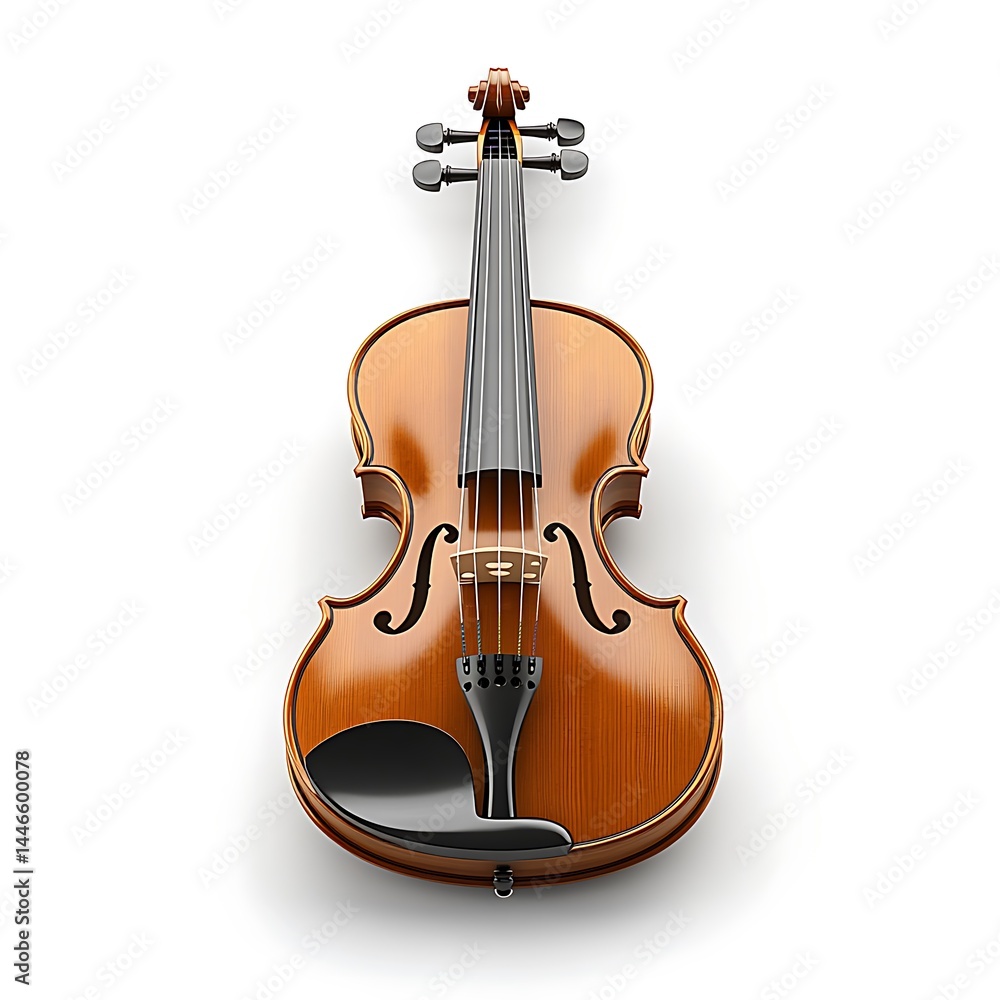 Naklejka premium High Resolution Photo Of Beautiful Wooden Violin Isolated On White Background