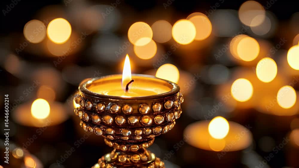 A beautifully lit candle in an ornate holder, surrounded by softly glowing candles, creating a serene and warm ambiance A beautifully lit candle in an ornate holder, surrounded by softly glowing candles, creating a serene and warm ambiance