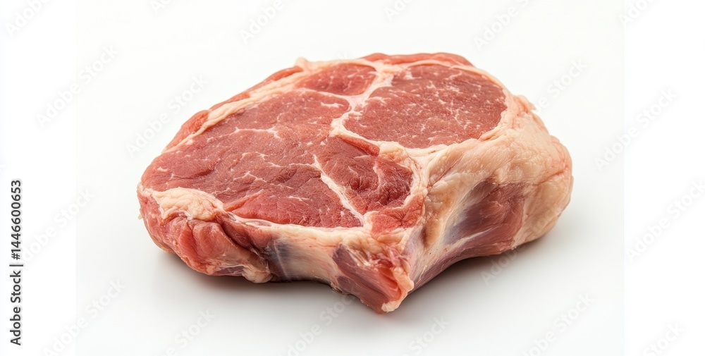 Raw pork chop, isolated on white background Raw pork chop, isolated on white background