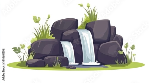 Small waterfall cascading over rocks