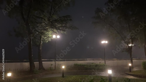 Heavy Rain And Gusty Winds Blow Through Hong Kong As Typhoon Saola Hits