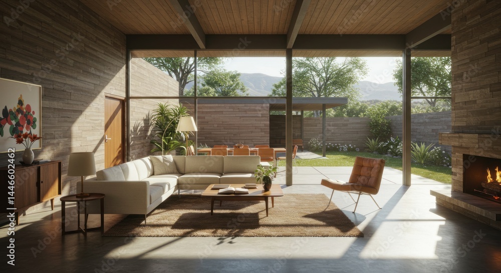 Fototapeta premium Modern Living Room Illustration