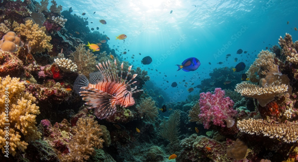 Naklejka premium Underwater coral reef, photos