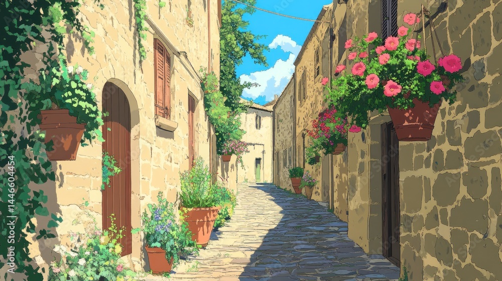 Fototapeta premium Sunny Italian alleyway