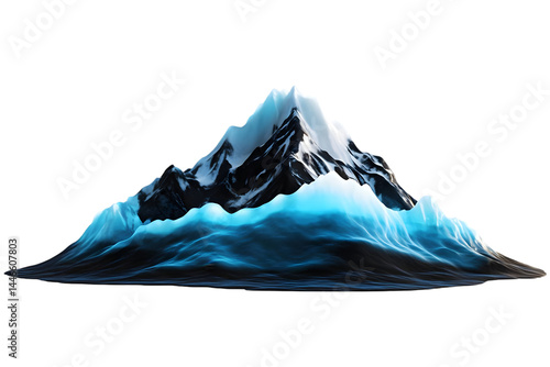 3D Illustration Isolated Ice Mountain Background