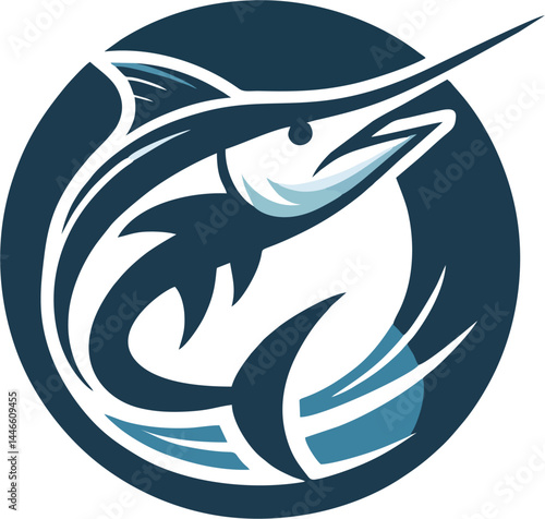 Blue Marlin Vector Concept for Poster Design