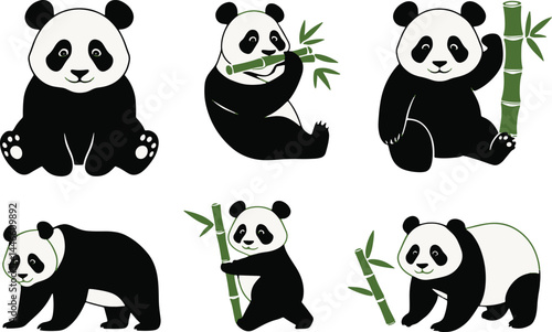 panda and bamboo