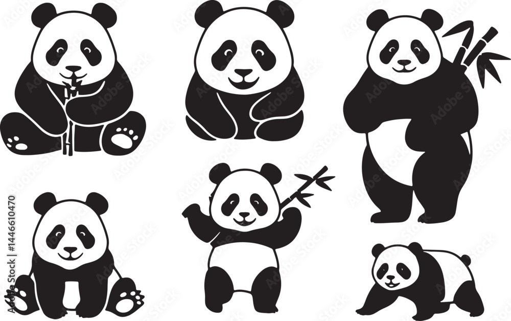 Obraz premium set of panda