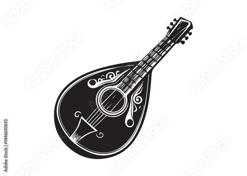 Bouzouki silhouette vector