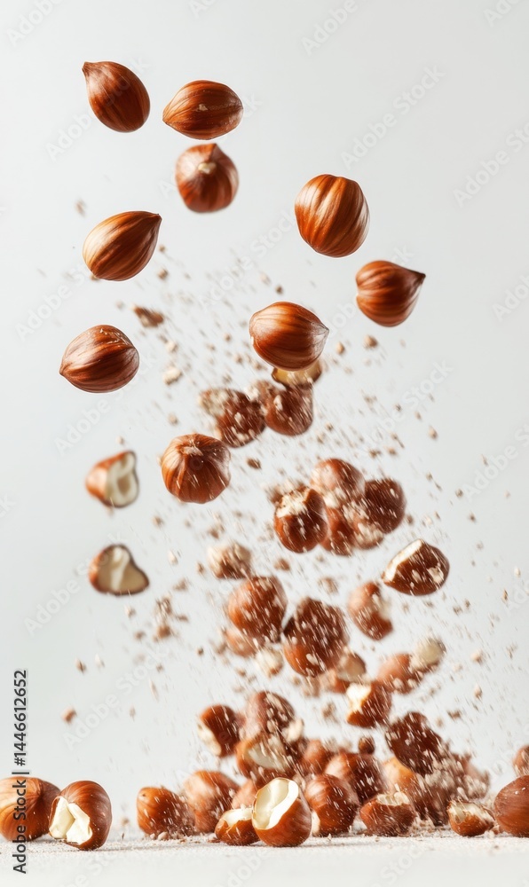 Hazelnuts in mid-air Hazelnuts in mid-air