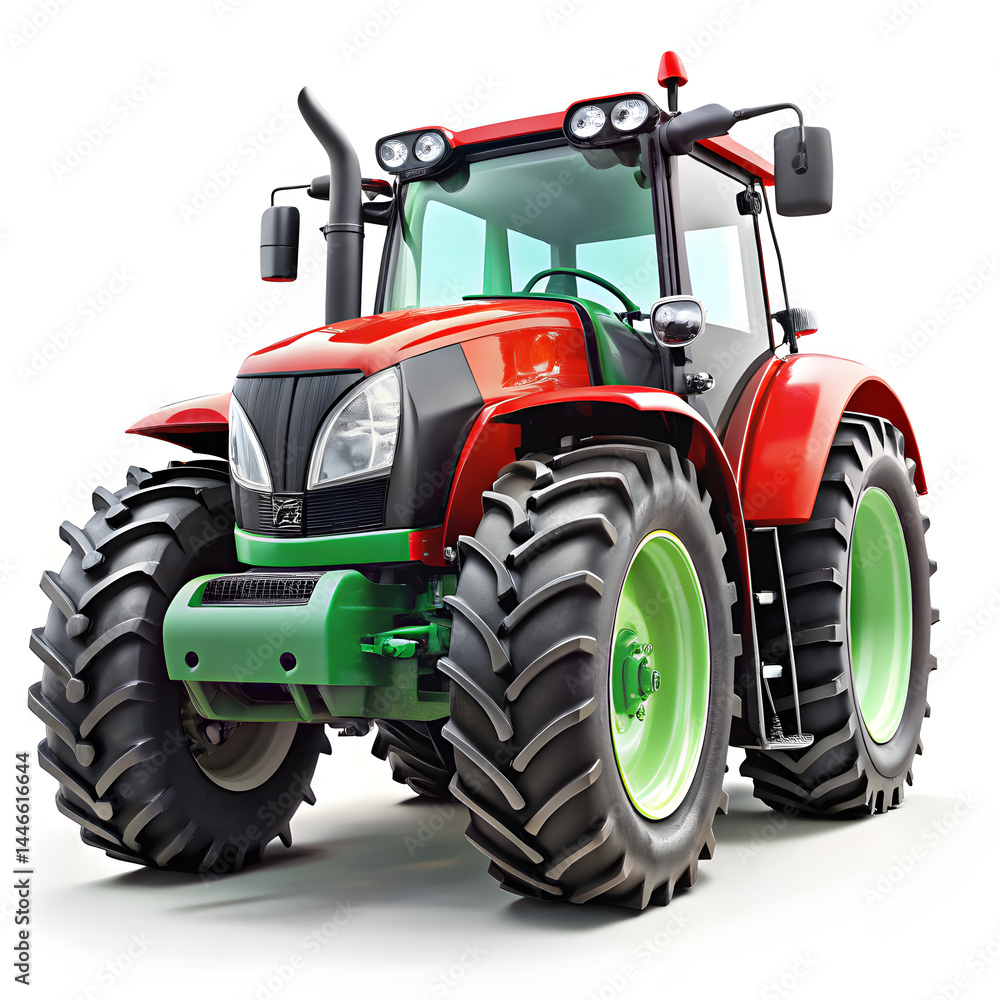 Obraz premium Red tractor isolated on white background