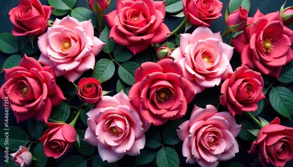 Intricate blooming roses, densely packed, vibrant hues , botanical, stylish Intricate blooming roses, densely packed, vibrant hues , botanical, stylish