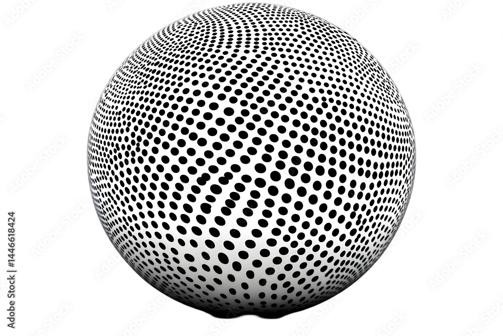 Abstract Geometric Sphere Illustration with Black and White Dots Pattern Abstract Geometric Sphere Illustration with Black and White Dots Pattern