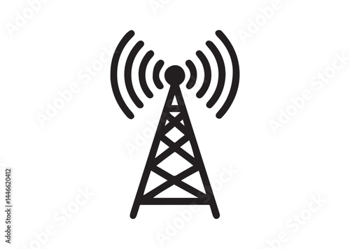 5g signal tower icon, 5g signal tower silhouette vector